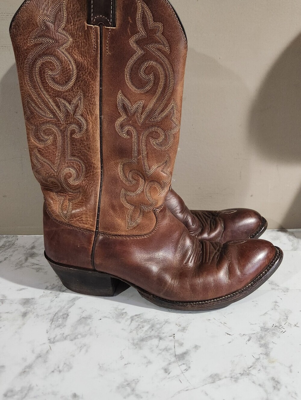 Florsheim western cowboy boots brown size 9.5